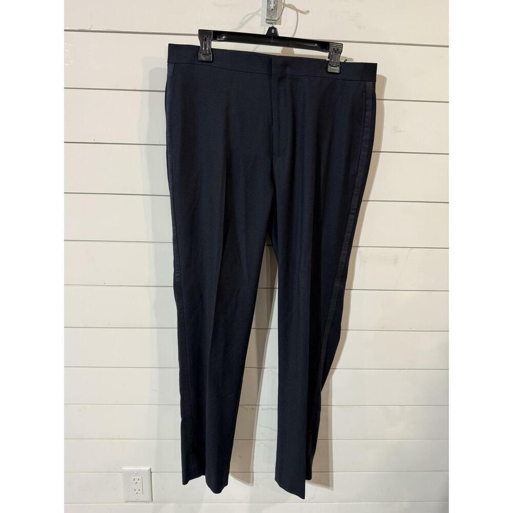 Alfani Men's Blue Slim-Fit Navy Tuxedo Pants 34x32 - Picture 2 of 3